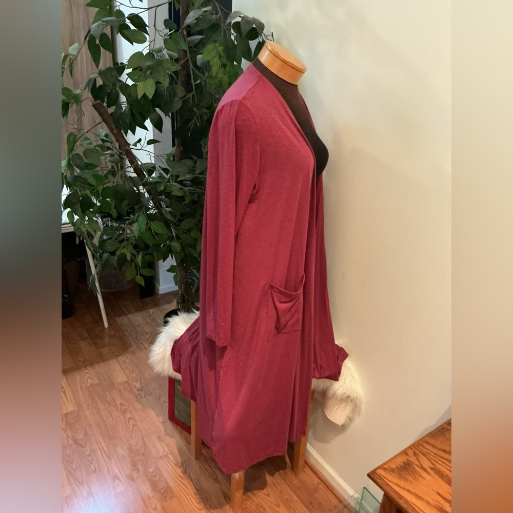 LuLaRoe Women's XL Maroon Long Sleeve Cardigan Sweater - Picture 4 of 12